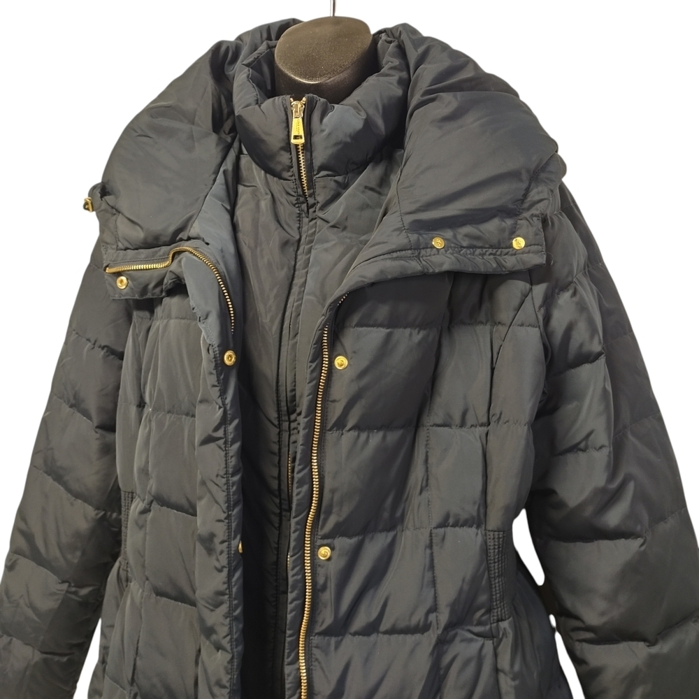 Cole Haan Signature Women's Black Hooded Down/ Feather Zip Jacket  Size Large - Picture 3 of 7